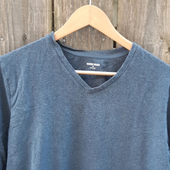 Men's blue long sleeve V Neck - Picture 2 of 5